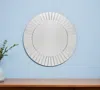 Hivvago 24" Clear Round Beveled Glass Framed Accent Mirror In White