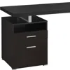 Hivvago 24" Dark Brown And Silver Computer Desk With Two Drawers In Black
