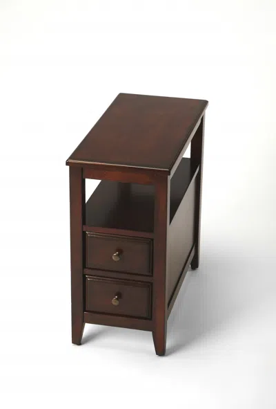 Hivvago 24" Dark Brown Manufactured Wood End Table With Two Drawers And Shelf
