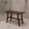 Hivvago 24" Dark Brown Solid Teak Wood Shower Bench In Brown