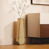 Hivvago 24" Gold Crystal Glass Floor Vase With Faux Crystals In Brown
