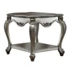 Hivvago 24" Gray Solid Wood End Table With Shelf In Metallic