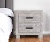 Hivvago 24" Gray Two Drawer Distressed Wood Nightstand In Gray