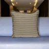 Hivvago 24" Green And White Striped Cotton Throw Pillow With Fringe In Neutral