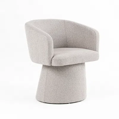 Hivvago 24 Inch Accent Dining Chair, Cushioned Seat And Windsor Back, Gray Linen In White