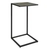 Hivvago 24 Inch Accent Table, Open C Shape, Gray Shagreen Top, Antique Black In Black