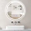 HIVVAGO 24 INCH ANTI-FOG BATHROOM WALL MIRROR WITH 3-COLOR LED LIGHTS AND TEMPERATURE DISPLAY