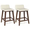 Hivvago 24 Inch Counter Height Bar Stools Set Of 2 With Low Back In Neutral