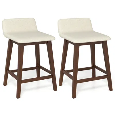 Hivvago 24 Inch Counter Height Bar Stools Set Of 2 With Low Back In Neutral