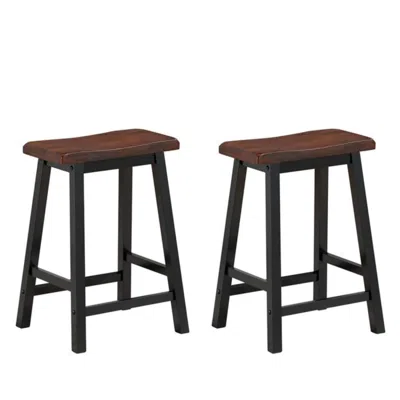 Hivvago 24 Inch Height Set Of 2 Home Kitchen Dining Room Bar Stools-coffee