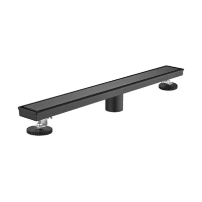 Hivvago 24 Inch Linear Shower Drain With Removable Cover Stainless Steel Hair Strainer And Leveling Feet In Black