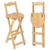 Hivvago 24 Inch Set Of 2 Bamboo Folding Barstools With Footrests And Handles-natural