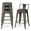 Hivvago 24 Inch Set Of 4 Cafe Side Chairs With Rubber Feet And Removable Backs-