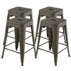 Hivvago 24 Inch Set Of 4 Tolix Style Counter Height Barstool Stackable Chair-