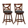 Hivvago 24 Inch Swivel Bar Stools Set Of 2 With Soft Cushion And Elegant Hollow Backrest