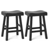 Hivvago 24 Inches Counter Height Stools Set Of 2 With Footrest For Restaurant Cafe Pub-black