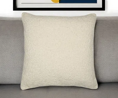 Hivvago 24" Ivory Throw Pillow With Shag In Neutral