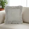 Hivvago 24" Light Gray Pillow With Ruffled Edges In Gray