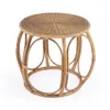 Hivvago 24" Natural Rattan Round Drum End Table In Neutral