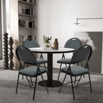Hivvago 2/4 Pieces Padded Folding Office Chairs With Backrest-set Of 2
