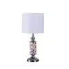 Hivvago 24" Silver Bedside Table Lamp With White Drum Shade In Multi