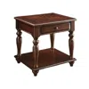 Hivvago 24" Walnut Manufactured Wood Rectangular End Table With Drawer And Shelf In Brown