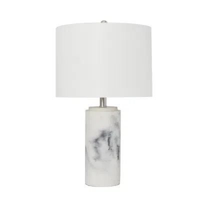 Hivvago 24" White And Black Concrete Table Lamp With White Drum Shade