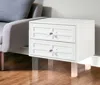 Hivvago 24" White And Clear Wood And Acrylic End Table With Two Drawers In White