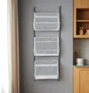 Hivvago 24" White And Gray Metal Baskets Wall Mounted Cubby Shelf In Gray