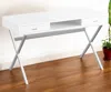 Hivvago 24" White And Silver Computer Desk With Two Drawers In White
