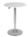 Hivvago 24" White And Silver Rounded Wood And Iron Bar Table In Metallic