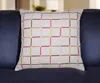 Hivvago 24" White Check Cotton Blend Throw Pillow With Embroidery In Multi