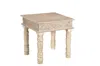 Hivvago 24" White Distressed Solid Wood Square End Table In Neutral