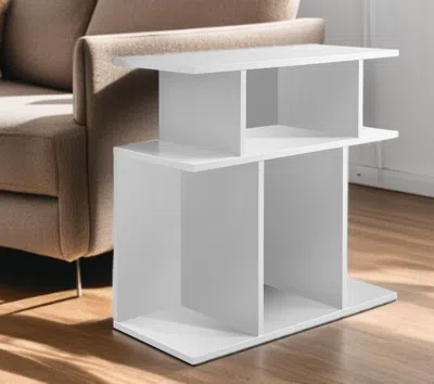 Hivvago 24" White Wood End Table With Six Open Shelves