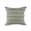 Hivvago 24" X 24" Green Zippered Coastal Indoor Outdoor Throw Pillow In Gray