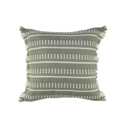 Hivvago 24" X 24" Green Zippered Coastal Indoor Outdoor Throw Pillow