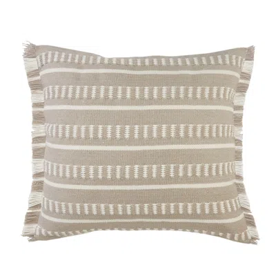 Hivvago 24" X 24" Tan Zippered Coastal Indoor Outdoor Throw Pillow In Neutral
