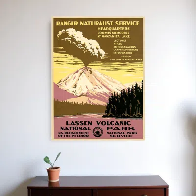 Hivvago 24" X 32" Lassen Volcanic National Park Vintage Travel Poster Wall Art In Multi