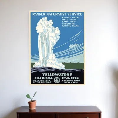 Hivvago 24" X 32" Yellowstone National Park C1938 Vintage Travel Poster Wall Art In Blue
