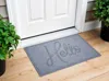 Hivvago 24" X 36" Gray Hello Outdoor Polypropylene Door Mat In Blue