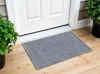 Hivvago 24" X 36" Gray Striped Hello Outdoor Polypropylene Door Mat In Gray