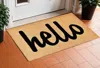 Hivvago 24" X 36" Natural And Black Bold Hello Outdoor Coir Door Mat In Brown