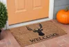 Hivvago 24" X 36" Natural And Black Coir Stag Welcome Outdoor Door Mat In Brown
