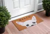 Hivvago 24" X 36" Natural Black And White Coir Chihuahua Hello Outdoor Door Mat In Brown
