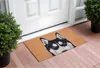 Hivvago 24" X 36" Natural Black And White Coir Siberian Husky Outdoor Door Mat In Brown