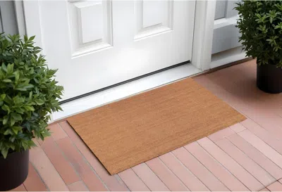 HIVVAGO 24" X 36" NATURAL COIR SOLID COLOR OUTDOOR DOOR MAT