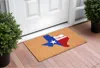 Hivvago 24" X 36" Natural Red White And Blue Coir Texas Outdoor Door Mat In Brown