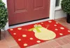 Hivvago 24" X 36" Red And White Coir Snowman Outdoor Christmas Door Mat In Red