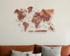 Hivvago 24" X 39" Brown And Tan Wood World Map Hanging Dimensional Sculpture In Brown