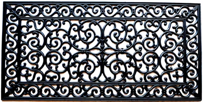 Hivvago 24" X 48" Black Rubber Outdoor Door Mat